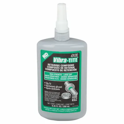 VIBRA-TITE Retaining Compound: 541, 8.5 fl oz, Bottle, Green - Loose-Fitting Parts Retaining Compounds