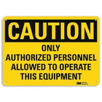 Caution Sign: Plastic, Mounting Holes Sign Mounting, 10 in x 14 in Nominal Sign Size, 0.055 in Thick (MPN U4-1565-NP_14X10)