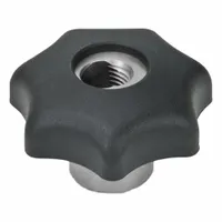 JW WINCO Quick Release Hand Knobs: 7 Point, Plastic w/ SS Thread, M8 Thread, 23.5 mm Thread Lg (MPN 6336.3-40-M8-NI)