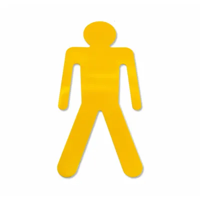 MIGHTY-LINE Floor Marking Tape: Pedestrian, Solid, Yellow, No Legend, 6 in x 10 in - Pedestrian-Shaped Floor Marking Tape