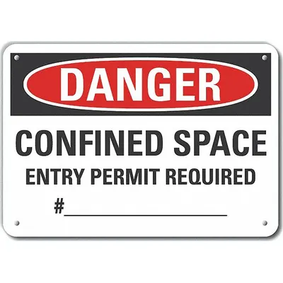 LYLE Danger: Confined Space Entry Permit Required #___ Sign - Danger: Confined Space Entry Permit Required #___ Signs