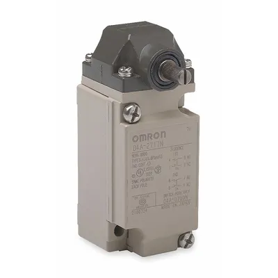 OMRON Plug-In Limit Switch: Roller Arm Plunger, Metallic, Momentary, Plug-In - Rotary-Motion Limit Switches without Levers