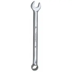 Alloy steel combination wrench with chrome finish. Features a 3/4 in SAE 6-point offset hex head and 11 in overall length. Used for tightening or loosening fasteners in industrial maintenance, assembly, and repair applications.