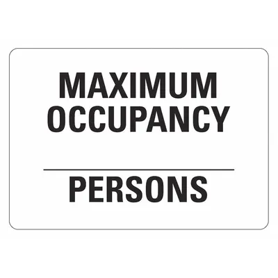 LYLE Aluminum Maximum Occupancy Persons Sign with Mounting Holes - Maximum Occupancy Persons Signs