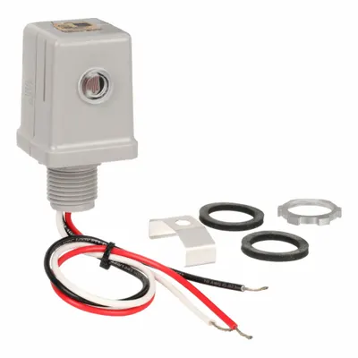 INTERMATIC Photocontrol: Thread Stem Photocell Mounting, 1/2 in Stem Dia, SPST, 120V AC - Fixed Stem-Mounted Photocells