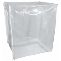 This clear PVC pan rack cover protects sheet pans and food racks from dust and contaminants during storage or transport. It measures 28 inches deep and 34 inches high, fitting standard pan racks in commercial kitchens and food service operations. Not insulated and not NSF certified