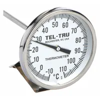 TEL-TRU Laboratory Dial Thermometer: -10°C to 110°C, +/- 1% Accuracy, 8 in Stem Lg, Celsius (MPN LT225R-8/23100874)