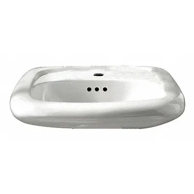 AMERICAN STANDARD Bathroom Sink: Murro, White, Vitreous China, 21 1/8 in Overall Lg - One-Station Wall-Mounted Bathroom Sinks without Faucets