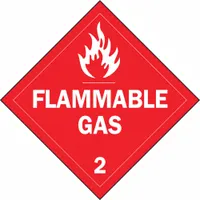BRADY DOT Container Placard: Flammable Gas, 10 3/4 in x 10 3/4 in, 10 3/4 in Label Ht, Placard (MPN 63442)