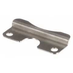 Replacement bracket cage stop for HOBART D330 food mixers. This OEM part secures the mixing bowl in position during operation, maintaining proper safety and function in commercial kitchen environments.