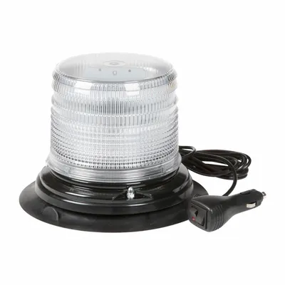 GROTE Flashing Beacon: Flashing Beacon, White, 8 1/16 in Overall Wd, 5 3/4 in Overall Ht - Vehicle Flashing Beacons
