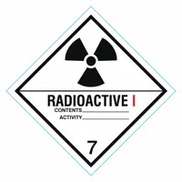 STRANCO INC DOT Container Label: Radioactive I, 4 in x 4 in, 4 in Label Ht, 4 in Label Wd, 500 PK (MPN HMSL-0050-P500)