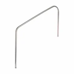 This pool stair rail is constructed with fixed legs and a 1.5 in diameter, 0.12 in thick tube. It measures 72 5/8 in height by 72 in width. Suitable for providing handrail support at pool entry and exit points in commercial or residential settings.