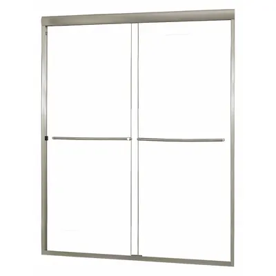 FOREMOST Shower Door: 53 in Min. Door Wd, 57 in Max. Door Wd, 65 in Overall Ht - Double-Sliding Shower Doors