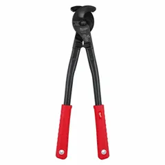 This straight cable cutter from MILWAUKEE is designed for cutting electrical and data cables. It features a steel blade and a polypropylene handle, with an overall length of 1 1/16 inches. Suitable for use in wiring tasks during electrical installations and maintenance.