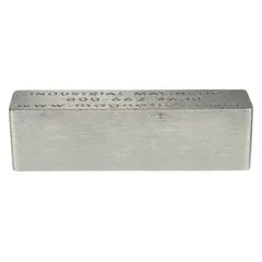 Rectangular block ceramic magnet with 2-pole design, measuring 4 1/2 in length, 1 1/4 in width, and 1.25 in thickness. Provides a maximum pull force of 37.5 lbf. Suitable for industrial holding, fixturing, and material separation applications.