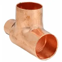 NIBCO Sweat Fitting Tee: 3/8 in CTS x 1/8 in CTS x 3/8 in CTS, Cup x Cup x Cup, Wrot Copper (MPN 611RR 3/8X1/8X3/8)