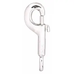 Zinc slide bolt spring snap with a 7/16 in opening size. Designed for non-lifting applications such as securing chains, ropes, or straps in rigging, towing, or tie-down setups. The zinc construction provides corrosion resistance for indoor and outdoor use.