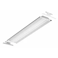 This LED flat panel retrofit kit replaces existing (2) lamp T8 troffer fixtures. It delivers 2935 lumens at 4000K color temperature, consumes 23 watts, and operates on 120 to 277V AC. The unit is dimmable and suitable for commercial lighting applications such as offices, warehouses, and retail spaces.