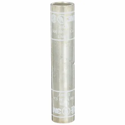 3M Open Barrel Splices: 300 kcmil Wire Size, White Code, 4.13 in, Copper Barrel - Crimped Butt Splice Compression Connectors