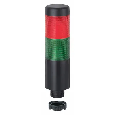 WERMA Tower Light Assembly: 2 Tier, Green/Red, Sounder Tier Included, 141 mm Overall Ht - Two-Tier Tower Light Assemblies