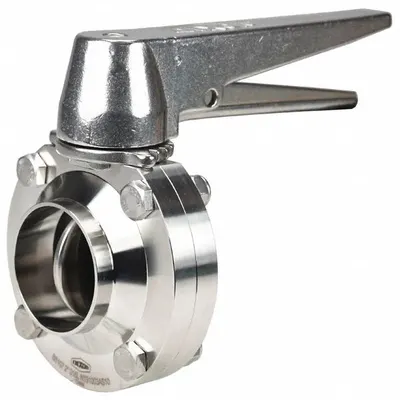 DIXON Butterfly Valve: 4 in Pipe Size, Solder, 85 psi Max. Pressure (CWP), 316L Stainless Steel - 3-A Certified Stainless Steel Butterfly Valves