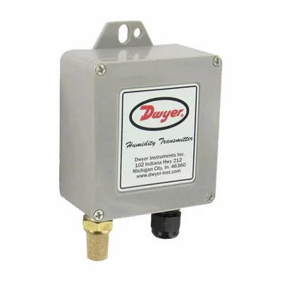 Dwyer Humidity/Temperature Transmitter: 0 to 10VDC, 10K Ohm Type 3 Thermistor - Outdoor Surface-Mount Temperature & Humidity Transmitters