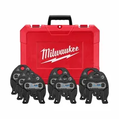 This forged steel jaw and ring set is designed for use with compact press tools and ZoomLock® MAX fittings. It accommodates pipe sizes from 1/4 to 1-1/8 in. Suitable for crimping connections in HVAC and plumbing systems.
