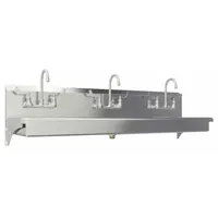 SANI-LAV Wash Station: 3 Stations, 5 in Bowl Dp, 65 in Bowl Lg, 16 1/2 in Bowl Wd, Faucet Included (MPN 5A3F-0.5)