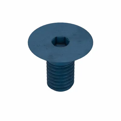 METRIC BLUE Socket Flat Head Screw: M8x1.25 Thread Size, 16 mm Lg, Flat, Blue Phosphate - Flat Head Socket Cap Screws