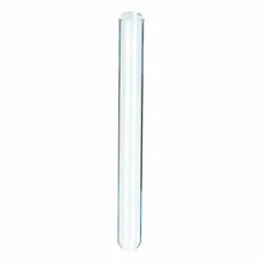 Round-bottom culture tube made of colorless glass, 16 mm body diameter and 125 mm overall height. Not graduated and supplied without closure. Suitable for microbial culture, sample storage, and general laboratory procedures where precise volume measurement or sealing is not required.