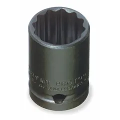 This 1/2" drive impact socket is designed for use with impact tools on 18 mm metric fasteners. The 12-point standard profile and black oxide finish suit heavy-duty fastening and loosening tasks in industrial maintenance and assembly applications.