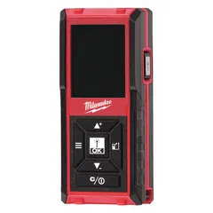 This digital laser distance meter measures distances up to 150 ft with an accuracy of ±0.0625 in. It features a continuous measurement mode for real-time tracking and displays results in metric units (meters). Powered by AAA batteries, it is suitable for indoor and outdoor distance measurement tasks in construction, electrical, and maintenance work.