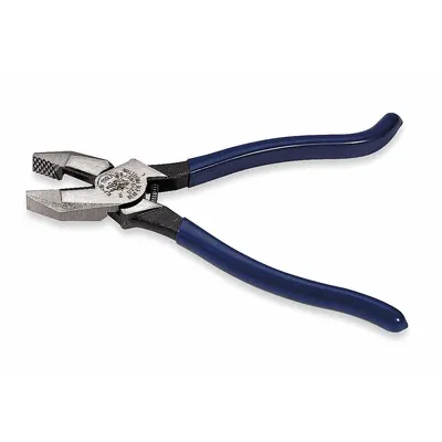 KLEIN TOOLS Iron Workers Plier: Flat, 9 3/8 in Overall Lg, 1 5/8 in Jaw Lg, 1 1/4 in Jaw Wd - Standard Ironworker's Pliers