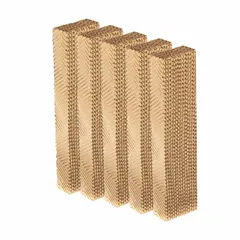 Cellulose evaporative cooling media for agriculture and horticulture applications, such as greenhouses and livestock barns. Each pad measures 60 inches high by 12 inches wide by 6 inches thick. Sold as a 5-pack.