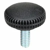 Hand Knob: Knurled, Plastic w/ Steel Thread, 1/4"-20 Thread, 0.625 in Thread Lg, 1 in Dia (MPN GN4C0625K4--A21)