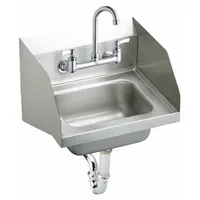 ELKAY Hand Wash Sink Kit: 1 Stations, 6 in Bowl Dp, 12 in Bowl Lg, 9 1/4 in Bowl Wd, Faucet Included (MPN CHS1716LRSC)