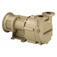 This 1-stage monoblock liquid ring vacuum pump delivers 150 cfm and a maximum vacuum of 29 in Hg, driven by a 10 hp motor. It is constructed with 316 stainless steel for corrosion resistance. Typical applications include filtration, drying, distillation, and material handling in industrial processes.