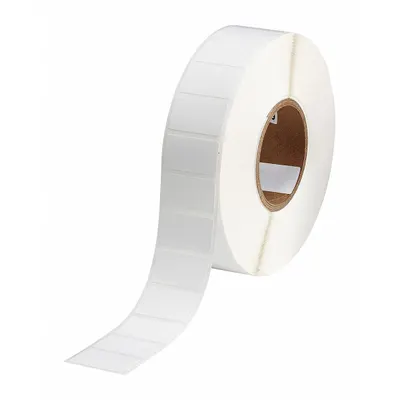 BRADY Wraparound Label: 1 in x 1 3/4 in, Nylon, Black on White - Brady Precut Label Rolls