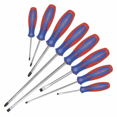 WESTWARD Magnetized Tip Screwdriver Set: 1-10 Pieces, 8 Pieces, Phillips/Slotted Tip - General Purpose Screwdriver Sets