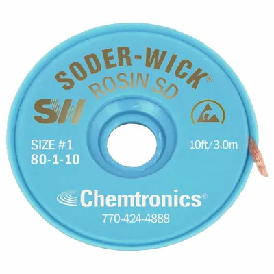 CHEMTRONICS Rosin Flux Desoldering Braid 80-1-10 - Rosin Flux Desoldering Braids