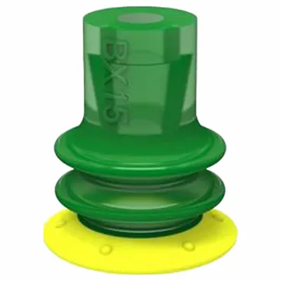 PIAB Vacuum Pad: Plain Pad without Adapter, 26.01 mm Pad Dia, Polyurethane, Green - Multi-Bellows Type Packaging Industry Vacuum Pads