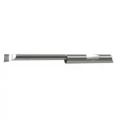 Solid carbide boring bar for precision internal boring operations. Features a 1/4 in shank diameter, bright (uncoated) finish, and 0.0750 in center-to-cutting-tip offset. Suitable for small-diameter hole finishing in general machining applications.