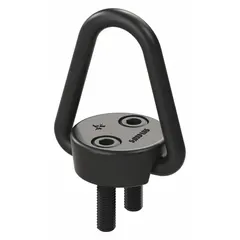 Pivot-only hoist ring for pulling applications where the lifting point must align with the load direction. Constructed from black oxide-coated steel with a 5/16"-18 thread size and a maximum load capacity of 2,000 lb. Features a removable bolt for flexible installation.