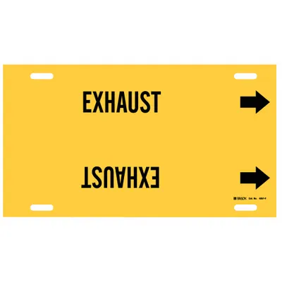BRADY Exhaust Strap-On Pipe Marker - Exhaust Strap-On Pipe Markers