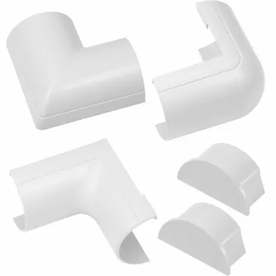 D-LINE Accessory Multipack: D-Line Maxi Raceway 2 in x 1 in (50x25mm) Item US/5FT5025W/GR - 90 Degree Elbows for Nonmetallic Single-Channel Raceways