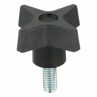 INNOVATIVE COMPONENTS Hand Knob: 4 Point, Plastic w/ Steel Thread, 5/16"-18 Thread, 1.75 in Dia (MPN GN5C07504P4--21)