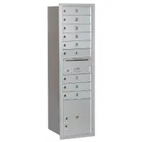 Mailbox: 4C, 9 Doors, Horizontal, 57 1/8 in H x 17 in W x 16 1/2 in D, Recessed Mounting, Lockable (MPN 3716S-09AFU)