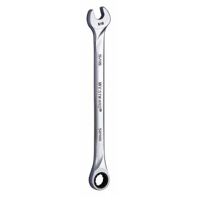 WESTWARD Combination Wrench: Alloy Steel, Chrome, 9/16 in Head Size, 9 1/8 in Overall Lg - SAE 12-Point Ratcheting Combination Wrenches
