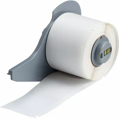 BRADY Wraparound Label: 4 in x 1 1/2 in, 1 1/2 in, Vinyl, White (Matte) - Brady Precut Label Rolls
